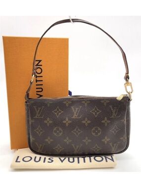 Louis Vuitton Monogram Canvas Shoulder Pochette in Brown and Gold
